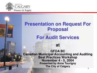 Presentation on Request For Proposal For Audit Services at GFOA BC