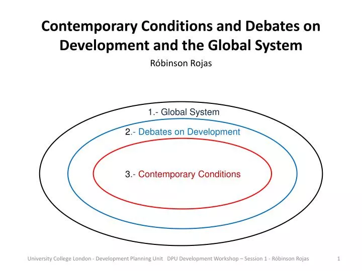 contemporary conditions and debates on development and the global system r binson rojas