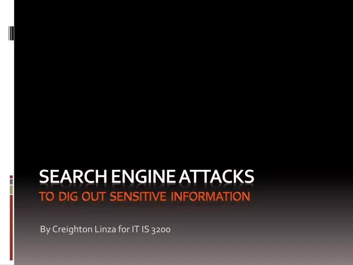 search engine attacks to dig out sensitive information