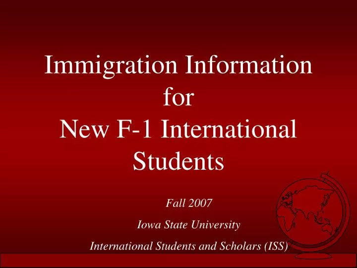 immigration information for new f 1 international students