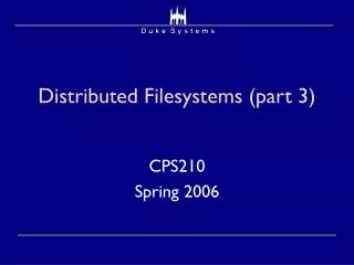 Distributed Filesystems (part 3)