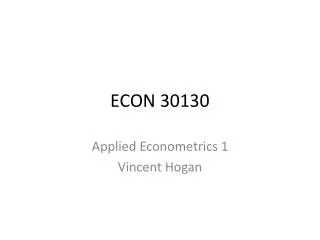 ECON 30130