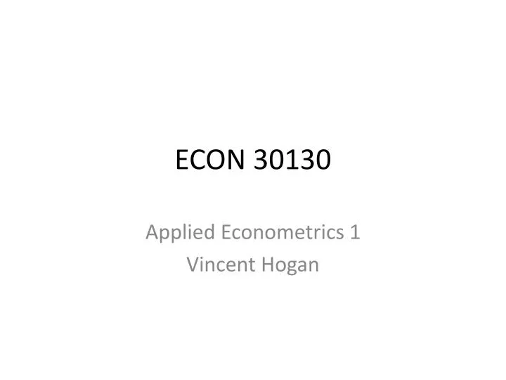 econ 30130