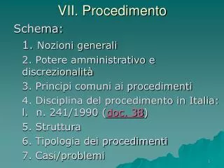vii procedimento