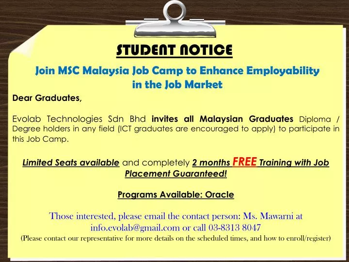 student notice