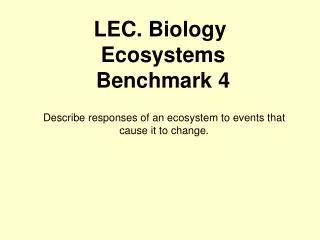 LEC. Biology Ecosystems Benchmark 4