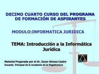 decimo cuarto curso del programa de formaci n de aspirantes