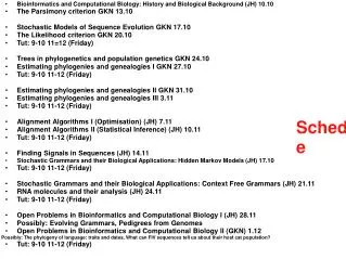 Schedule