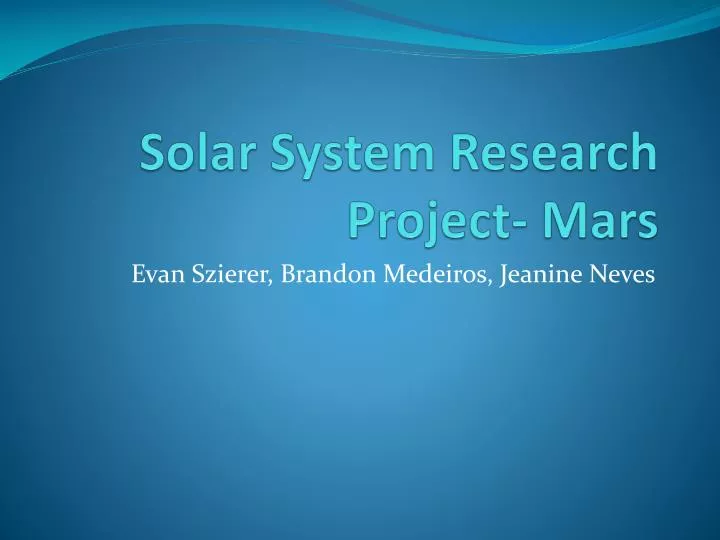 solar system research project mars