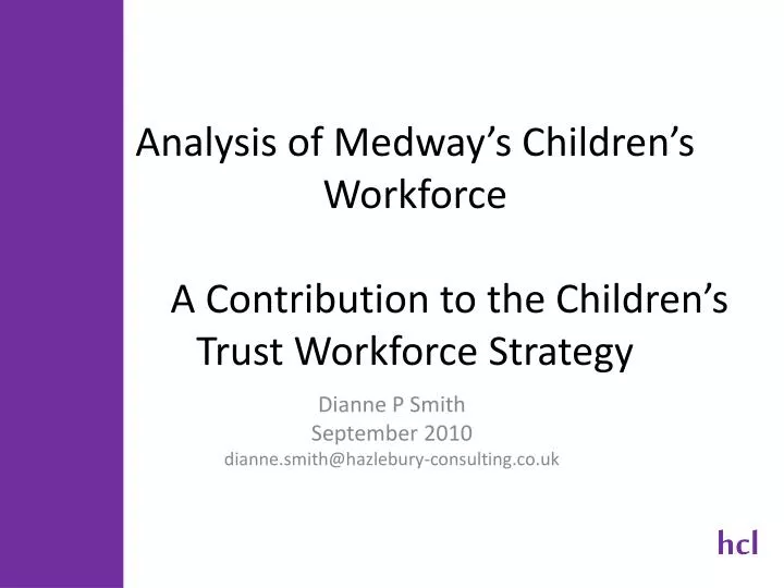 analysis of medway s children s workforce a contribution to the children s trust workforce strategy