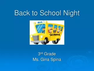 Back to School Night