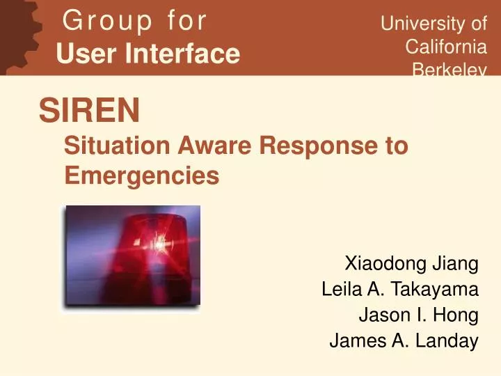 siren situation aware response to emergencies