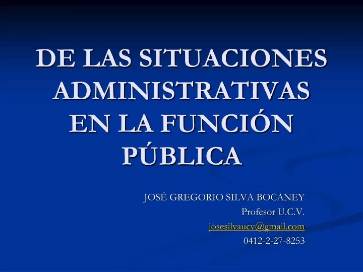 de las situaciones administrativas en la funci n p blica