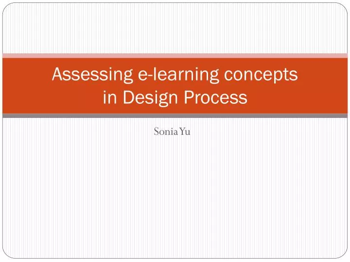 assessing e learning concepts in design process