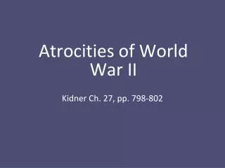 Atrocities of World War II