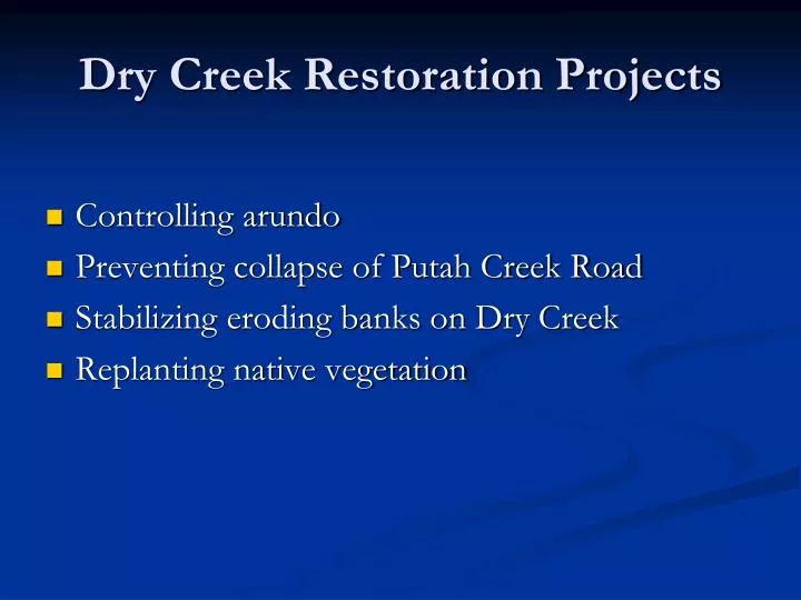 dry creek restoration projects