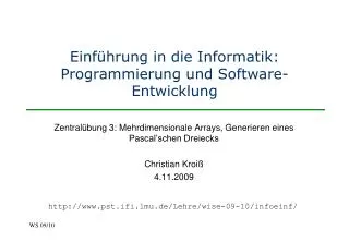 einf hrung in die informatik programmierung und software entwicklung