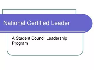 National Certified Leader