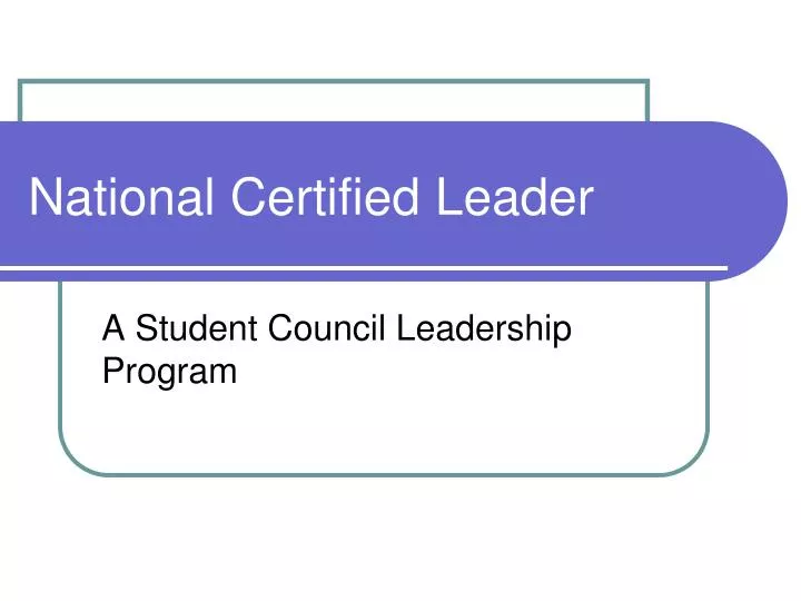 national certified leader