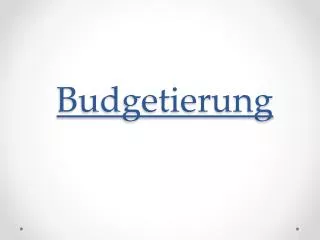 budgetierung
