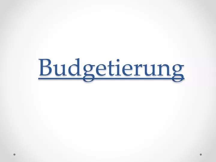 budgetierung