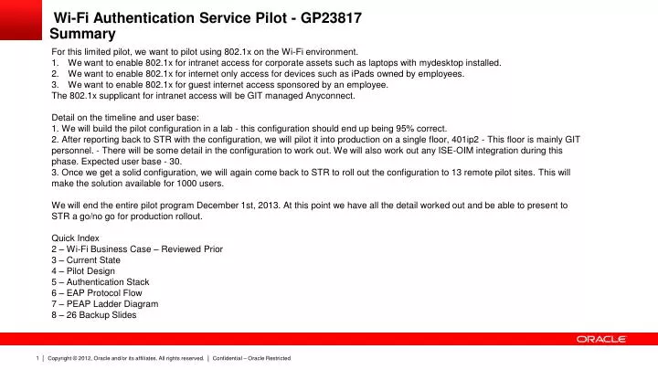 wi fi authentication service pilot gp23817 summary