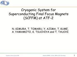 Cryogenic System for Superconducting Final Focus Magnets (SCFFM) at ATF-2