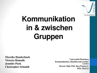 kommunikation in zwischen gruppen