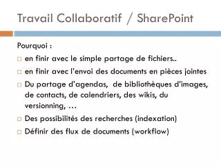 travail collaboratif sharepoint