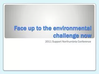 Face up to the environmental challenge now