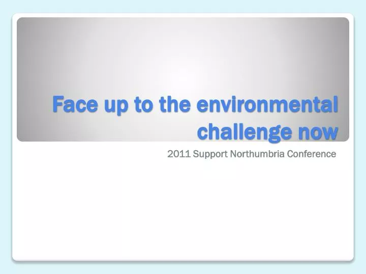 face up to the environmental challenge now