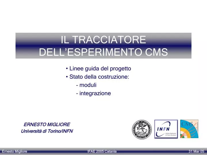 il tracciatore dell esperimento cms