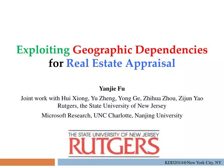 exploiting geographic dependencies for real estate appraisal