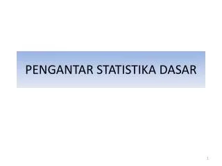 pengantar statistika dasar