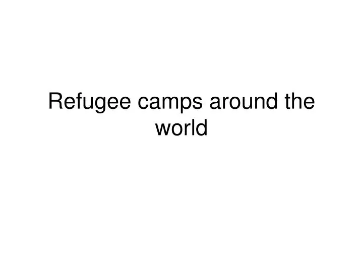 refugee camps around the world