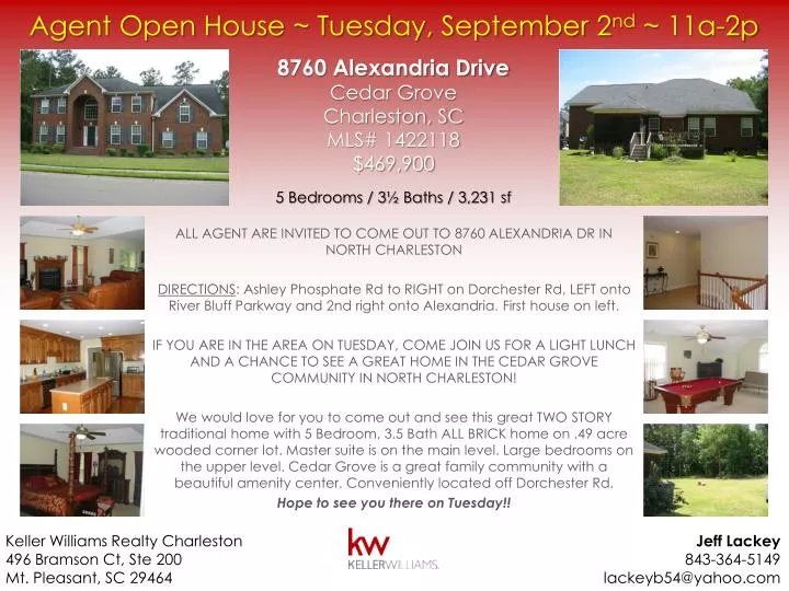 agent open house tuesday september 2 nd 11a 2p