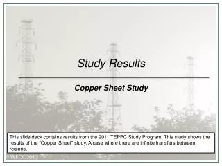 Study Results Copper Sheet Study
