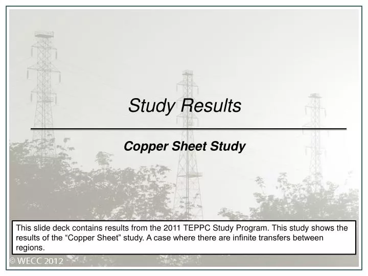 study results copper sheet study