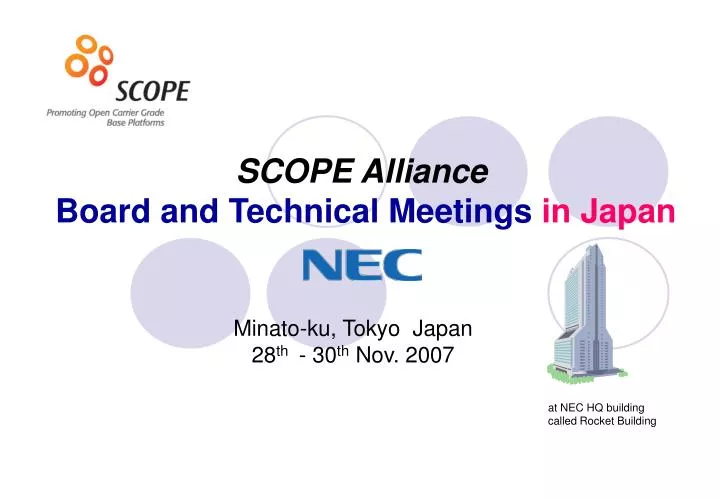 s cope alliance board and technical meeting s in japan