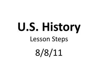 U.S. History Lesson Steps