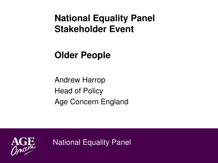 national equality panel