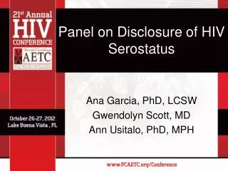 Panel on Disclosure of HIV Serostatus