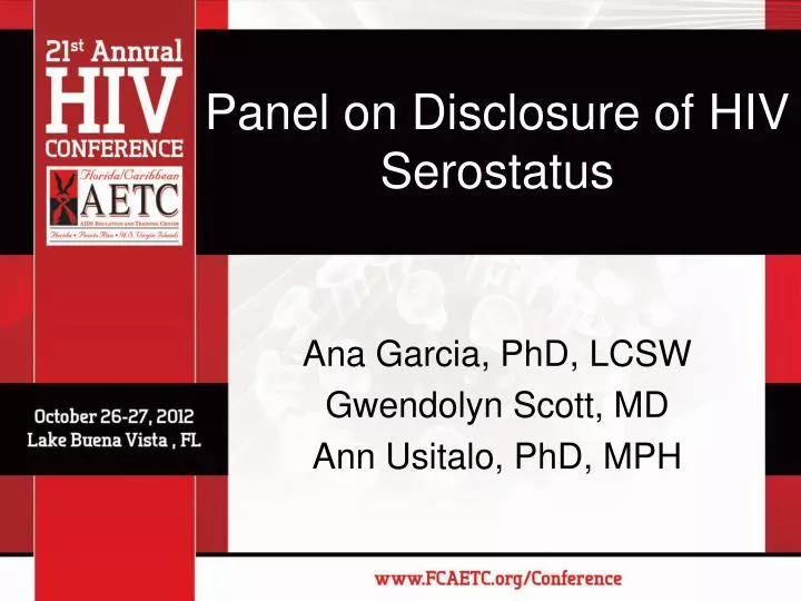panel on disclosure of hiv serostatus