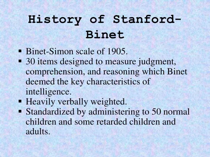 history of stanford binet