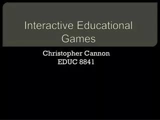 Interactive Educational Games