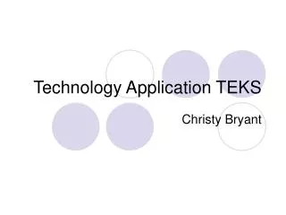 Technology Application TEKS