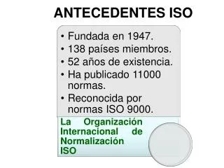 antecedentes iso