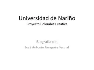 universidad de nari o proyecto colombia creativa