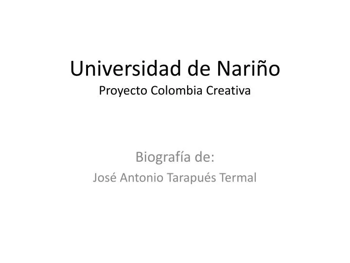 universidad de nari o proyecto colombia creativa