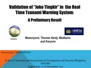 In the 3 rd International Symposium on Earthquake and Disaster Mitigation (ISEDM)